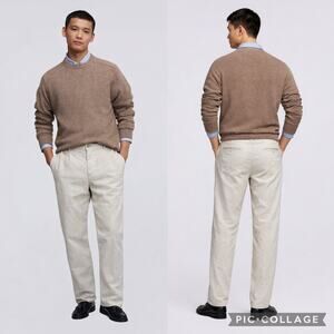 Aspesi Mens Functional Cream Linen Casual Street Wear Pants 34 44IT